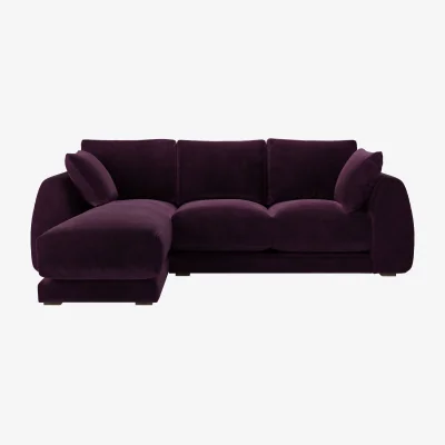 Sofa.com Carmel LHF Chaise Sofa in Damson Smart Velvet