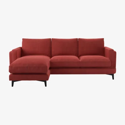 Sofa.com Boston Squared Arm LHF Chaise Sofa in Indian Summer Easy Cotton