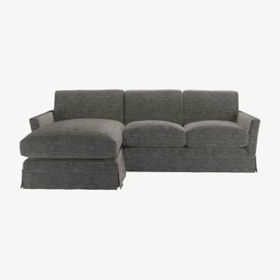 Sofa.com Otto Medium LHF Chaise Sofa in Liquorice Baylee Multi-Tone Viscose Linen