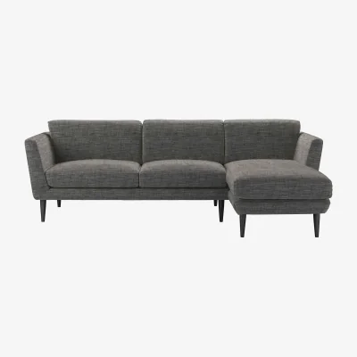 Sofa.com Holly Medium RHF Chaise Sofa in Liquorice Baylee Multi-Tone Viscose Linen