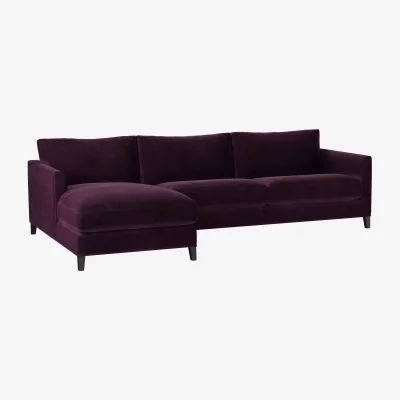 Sofa.com Izzy Large LHF Chaise Sofa in Damson Smart Velvet
