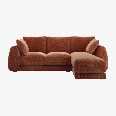Sofa.com Carmel RHF Chaise Sofa in Pomegranate Bubble Velvet