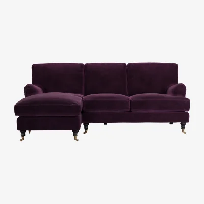 Sofa.com Bluebell LHF Chaise Sofa in Damson Smart Velvet