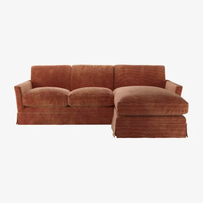 Sofa.com Otto Medium RHF Chaise Sofa in Pomegranate Bubble Velvet