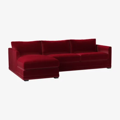 Sofa.com Aissa Large LHF Chaise Storage Sofa in Malbec Cotton Matt Velvet