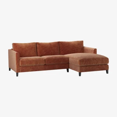 Sofa.com Izzy Small RHF Chaise Sofa in Pomegranate Bubble Velvet