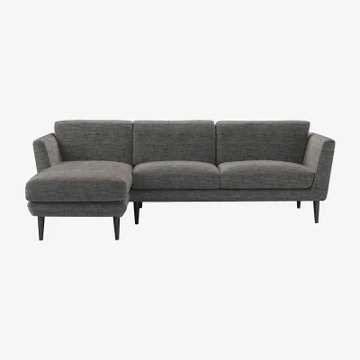 Sofa.com Holly Medium LHF Chaise Sofa in Liquorice Baylee Multi-Tone Viscose Linen