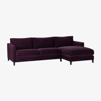 Sofa.com Izzy Medium RHF Chaise Sofa in Damson Smart Velvet