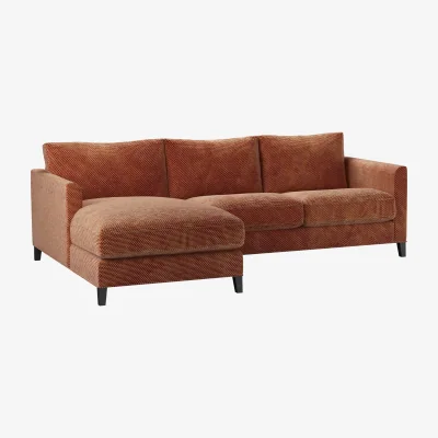 Sofa.com Izzy Small LHF Chaise Sofa in Pomegranate Bubble Velvet