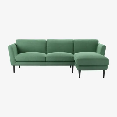 Sofa.com Holly Medium RHF Chaise Sofa in Celadon Easy Cotton