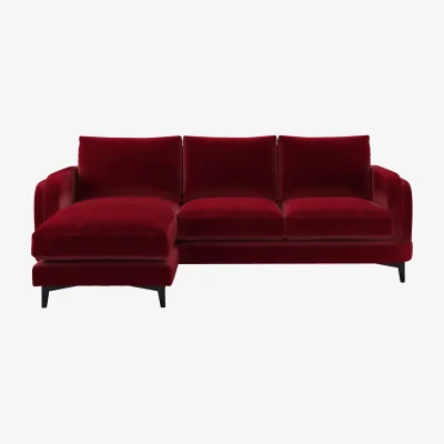 Sofa.com Boston Curved Arm LHF Chaise Sofa in Malbec Cotton Matt Velvet