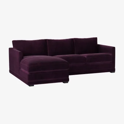 Sofa.com Aissa Small LHF Chaise Sofa in Damson Smart Velvet
