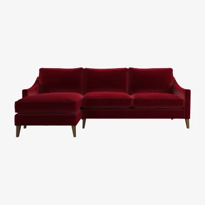 Sofa.com Iggy Medium LHF Chaise Sofa in Malbec Cotton Matt Velvet