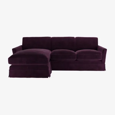 Sofa.com Otto Medium LHF Chaise Sofa in Damson Smart Velvet