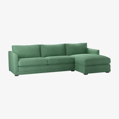 Sofa.com Aissa Large RHF Chaise Sofa in Celadon Easy Cotton