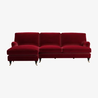 Sofa.com Bluebell Large LHF Chaise Sofa in Malbec Cotton Matt Velvet