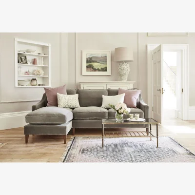 Sofa.com Iggy Medium RHF Chaise Sofa in Sea Spray Aquaclean Clever Chenille