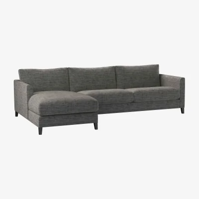 Sofa.com Izzy Large LHF Chaise Sofa in Liquorice Baylee Multi-Tone Viscose Linen