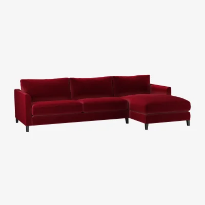 Sofa.com Izzy Large RHF Chaise Sofa in Malbec Cotton Matt Velvet