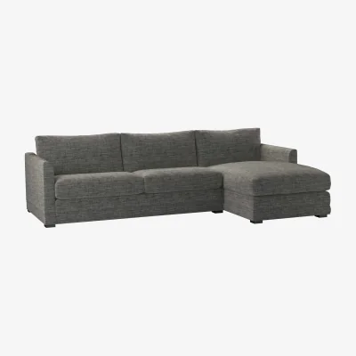Sofa.com Aissa Large RHF Chaise Storage Sofa in Liquorice Baylee Multi-Tone Viscose Linen