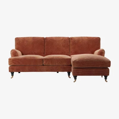 Sofa.com Bluebell RHF Chaise Sofa in Pomegranate Bubble Velvet