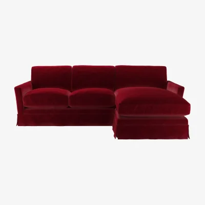 Sofa.com Otto Medium RHF Chaise Sofa in Malbec Cotton Matt Velvet
