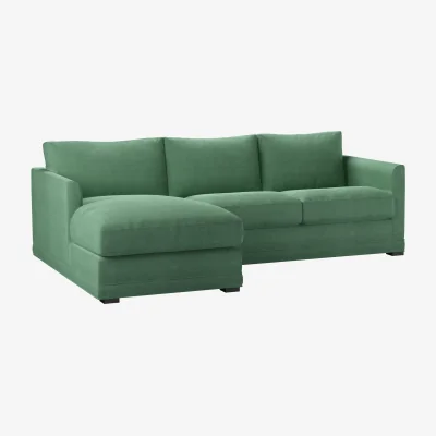 Sofa.com Aissa Small LHF Chaise Storage Sofa in Celadon Easy Cotton