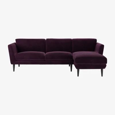 Sofa.com Holly Medium RHF Chaise Sofa in Damson Smart Velvet