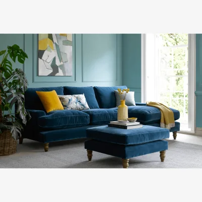 Sofa.com Isla Medium LHF Chaise Sofa in Sea Spray Aquaclean Clever Chenille