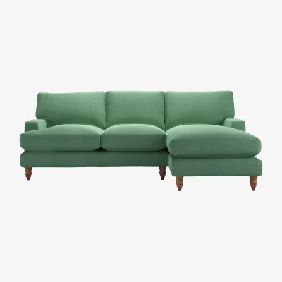 Sofa.com Isla Medium RHF Chaise Sofa in Celadon Easy Cotton