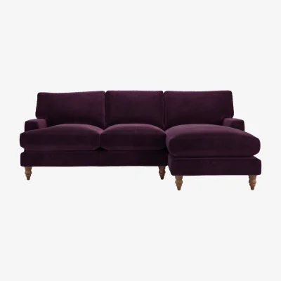 Sofa.com Isla Medium RHF Chaise Sofa in Damson Smart Velvet
