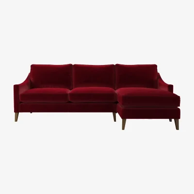 Sofa.com Iggy Medium RHF Chaise Sofa in Malbec Cotton Matt Velvet