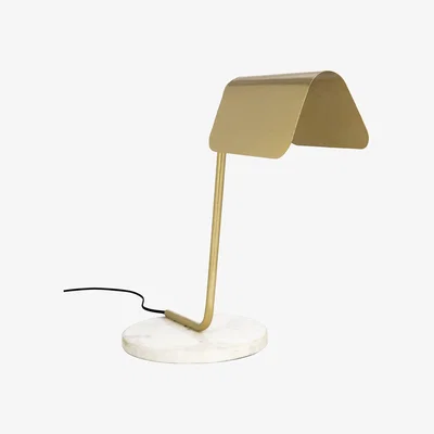 Amara Luxe - Sloped Table Lamp - Gold & Marble