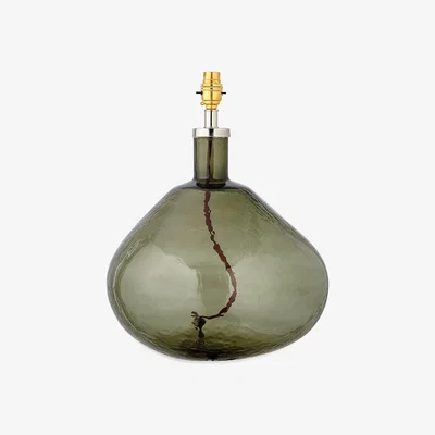 Amara Nkuku - Baba Wide Glass Lamp - Green Smoke - Small Wide