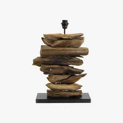 Amara Light & Living - Fury Base & Livigno Cylinder Shade - Dark Grey/Natural Wood