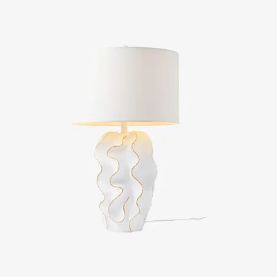 Amara Made Goods - Bethany Table Lamp - Matte White/Gold Resin