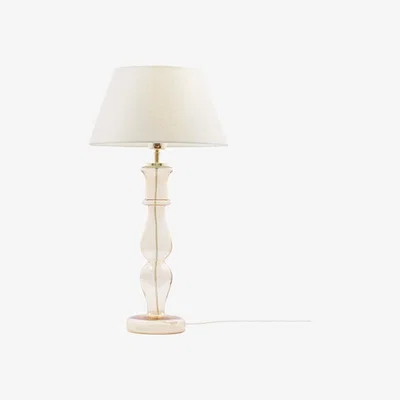 Amara À la - Glass & Natural Linen Lamp - Blush