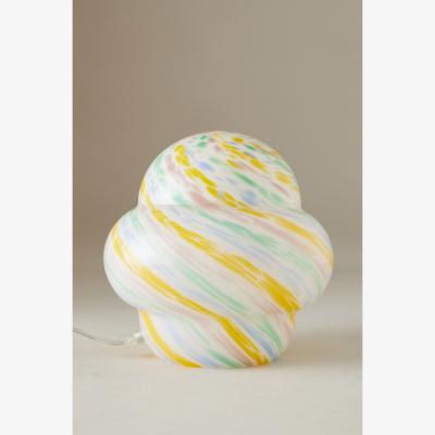Anthropologie Candy Stripe Glass Table Lamp