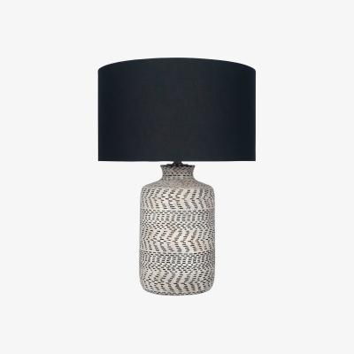 Barker and Stonehouse Natural & Black Textured Table Lamp, Neutral Stoneware | Barker & Stonehouse