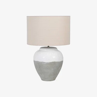 Barker and Stonehouse Grey & White Two Tone Table Lamp Ceramic | Barker & Stonehouse