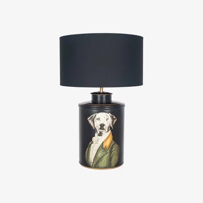 Barker and Stonehouse Black Hand Painted Dog Table Lamp, Black Shade