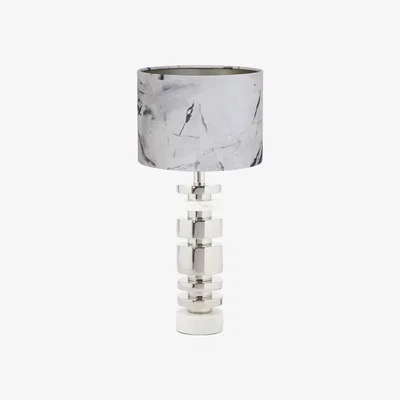 Barker and Stonehouse Silver Marble Table Lamp Metal | Barker & Stonehouse