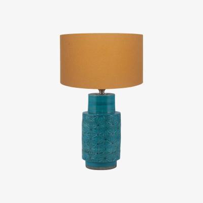 Barker and Stonehouse Stoneware Etched Table Lamp, Aquamarine