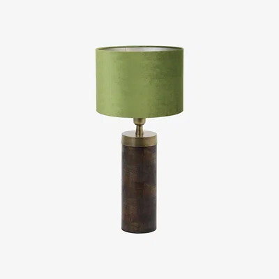 Barker and Stonehouse Olive & Dark Wood Table Lamp, Green | Barker & Stonehouse