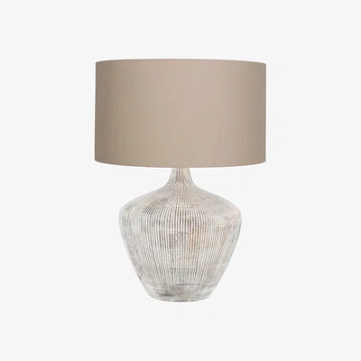 Barker and Stonehouse Linear White Wash Table Lamp, Neutral Wood | Barker & Stonehouse