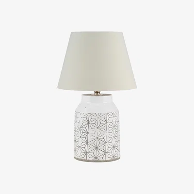 Barker and Stonehouse Ceramic Star Table Lamp White
