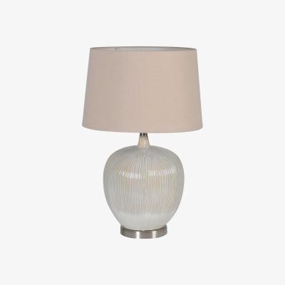 Barker and Stonehouse Round Cream Table Lamp Ceramic | Barker & Stonehouse