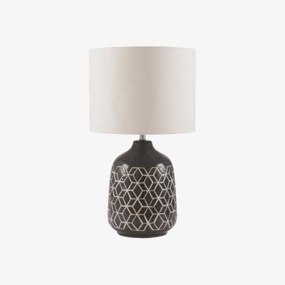 Barker and Stonehouse Dark Grey Geo Ceramic Table Lamp | Barker & Stonehouse