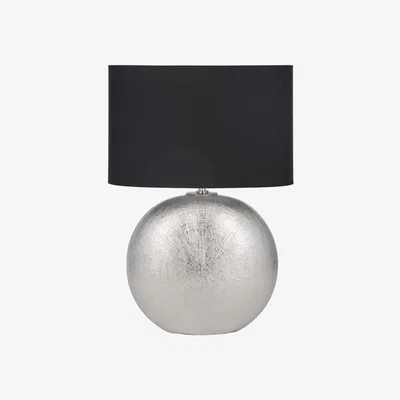 Barker and Stonehouse Alpha Silver Ceramic Table Lamp | Barker & Stonehouse