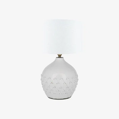 Barker and Stonehouse White Leaf Ceramic Table Lamp Stoneware | Barker & Stonehouse
